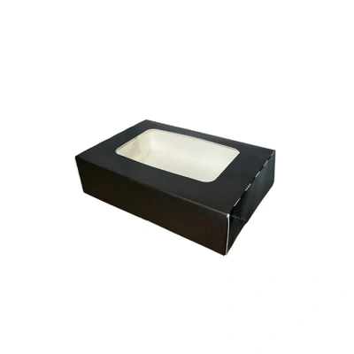 Sushi box met venster - Zwart 160x100x50mm - 330 st/ds.